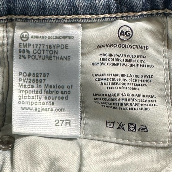 AG Adriano Goldschmied Farrah Skinny Ankle Highrise Jeans Blue Sz 27 - Picture 8 of 13